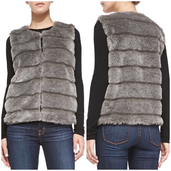 Joie Jackets & Blazers - Joie Faux Fur Vest Sleeveless Fuzzy Topper Sz S